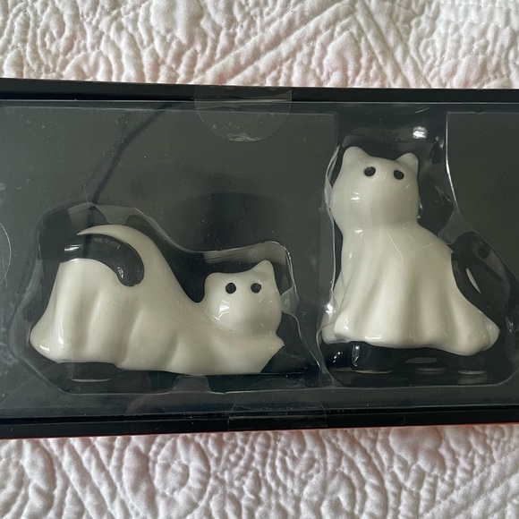 Halloween 🎃 Ghost Cat’s 🐈‍⬛ salt and pepper shaker set - Picture 2 of 4